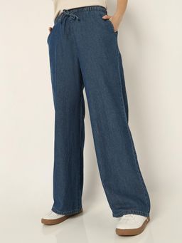 R&B - Blue Dyed/Washed Relaxed Women Jeans (12)