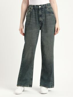 R&B - Grey Dyed/Washed Relaxed Women Jeans