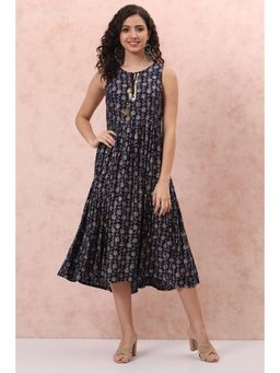 Rangriti - Navy Blue Printed Kurta