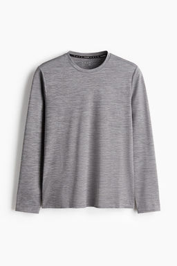 H&M MOVE - Long-Sleeved Sports Top With Dry move Grey