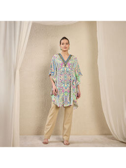 First Resort by Ramola Bachchan - Light Yellow Printed Top