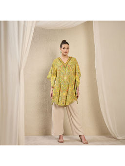 First Resort by Ramola Bachchan - Olive Printed Top