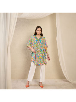 First Resort by Ramola Bachchan - Green Printed Top