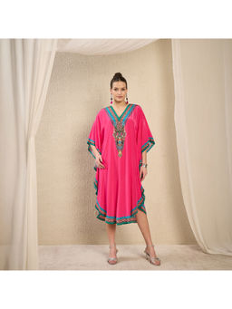 First Resort by Ramola Bachchan - Pink Embellished Mid Length Dress