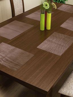 BIANCA - Pvc Placemat for Dining Pack of 6 (Bellevue) Abstract Copper 6 Seater
