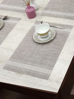 BIANCA - Woven Pvc Placemat for Dining Pack of 6 (Alpine) Linen 6 Seater