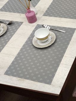 BIANCA - Woven Pvc Placemat for Dining Pack of 6 (Alpine) Grey 6 Seater