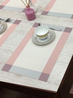BIANCA - Woven Pvc Placemat for Dining Pack of 6 (Alpine) White 6 Seater