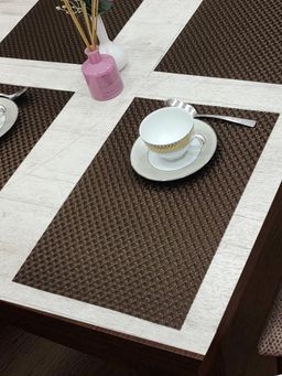 BIANCA - Pvc Placemat for Dining Pack of 6 (Bellevue) Bronze 6 Seater