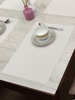 BIANCA - Pvc Placemat for Dining Pack of 6 (Bellevue) White 6 Seater