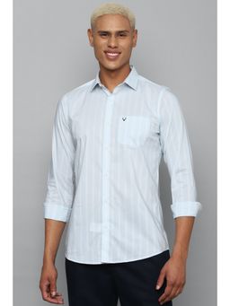 Allen Solly - Men Blue Slim Fit Stripe Full Sleeves Casual Shirt