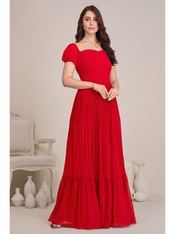 Torsha - Red Women Floor Length Valentine Dress for Women