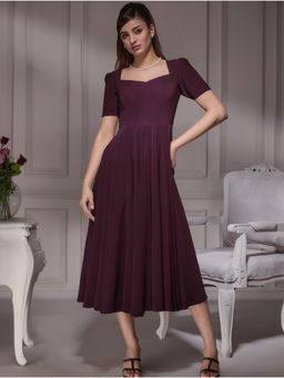 Torsha - Vintage Wine Midi Dress