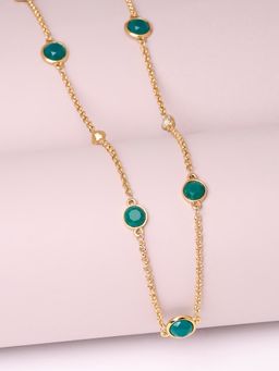 Lilly & Sparkle - Gold-Toned & Green Gold-Plated Necklace