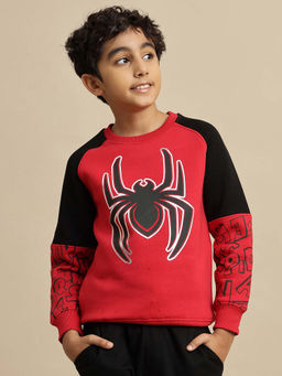 Kidsville - Red Official Spiderman Printed Regular Fit Sweatshirt
