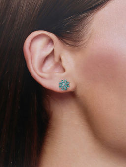 Kai Jewel - Minimalistic Blue Blooms Sterling Silver Earrings