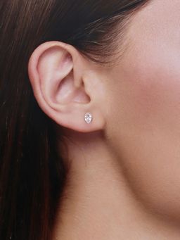 Kai Jewel - Oval Orbits Casual Sterling Silver Rose Gold Studs Earrings