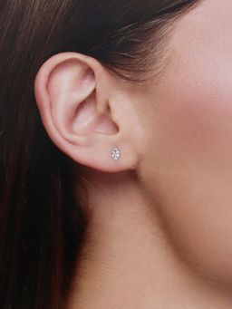 Kai Jewel - Oval Cut Crystals Casual Sterling Silver Studs Earrings