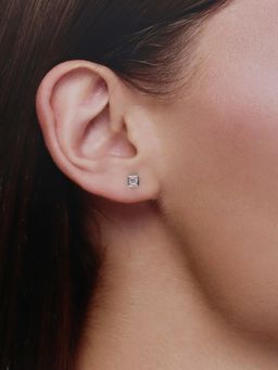 Kai Jewel - Silver Square Crystals Casual Stud Earrings