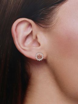 Kai Jewel - Minimalistic Smiley Sterling Silver Rose Gold Earrings