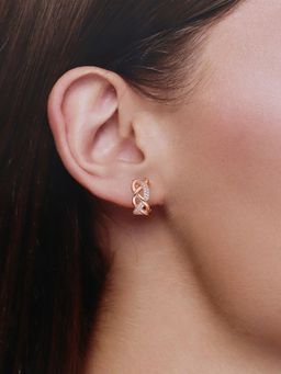 Kai Jewel - Twin Twirl Sterling Silver Rose Gold Hoop Earrings