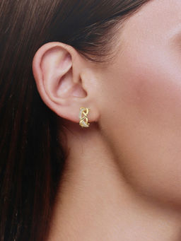 Kai Jewel - Twin Twirl Sterling Silver Gold Hoop Earrings