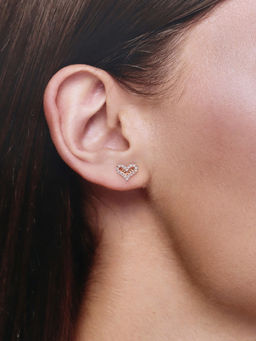 Kai Jewel - Minimalistic Heart-shaped Sterling Silver Rose Gold Earrings
