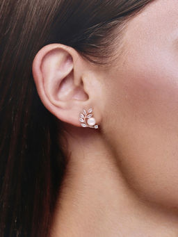 Kai Jewel - Exquisite Artistry Pearl Sterling Silver Rose Gold Earrings