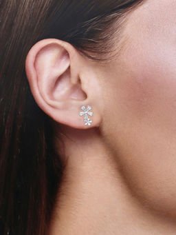 Kai Jewel - Crystal Flare Casual Silver Studs Earrings