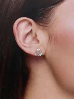Kai Jewel - White Floral Casual Silver Earrings