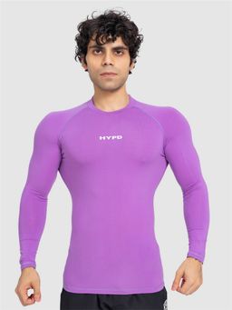 HYPD - Stealth Men Body Fit Compression Sports and Gym Purple T-Shirt