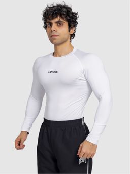 HYPD - Stealth Men Body Fit Compression Sports and Gym White T-Shirt