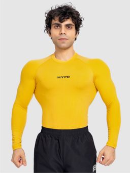 HYPD - Stealth Men Body Fit Compression Sports and Gym Yellow T-Shirt