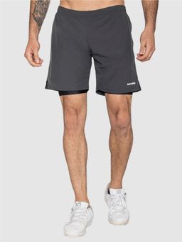 HYPD - Elite Men Grey 2 in 1 Mid Rise Training Shorts