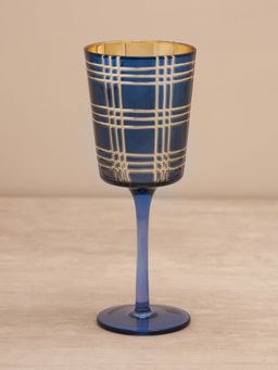 Pure Home + Living - Blue Cut Glass Candle Holder