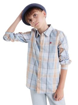 RARE ONES - Blue Collar Neck Checks Shirt