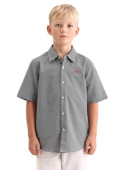 RARE ONES - Black Collar Neck Checks Shirt