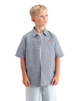 RARE ONES - Blue Collar Neck Checks Shirt