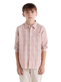 RARE ONES - Mauve Collar Neck Checks Shirt