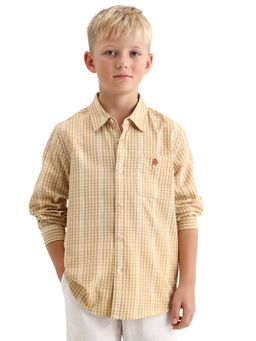 RARE ONES - Yellow Collar Neck Checks Shirt