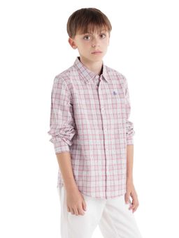 RARE ONES - Maroon Collar Neck Checks Shirt