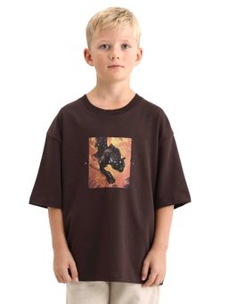 RARE ONES - Brown Round Neck T-Shirt