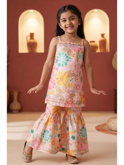 Lagorii - Multi-Color Floral Printed Kurti & Sharara