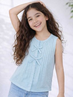 Purple United Kids - Top-Light Blue Cotton for Casual Summer Styling