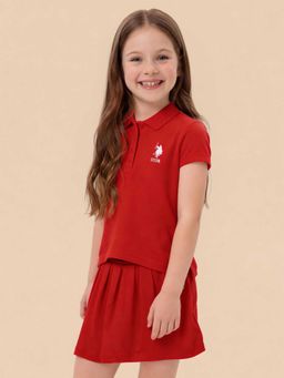 U.S. POLO ASSN. - Red Relaxed Fit Solid Polo T-Shirt
