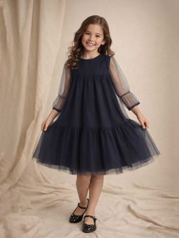 CHERRY CRUMBLE BY NITT HYMAN - Black Round Neck Dress