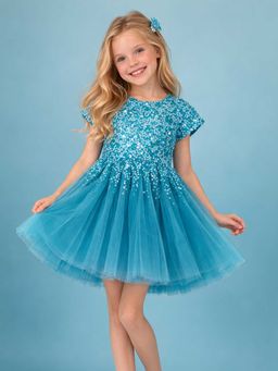 CHERRY CRUMBLE BY NITT HYMAN - Green Round Neck Dress