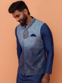 KISAH - Mens Blue Nehru Jacket