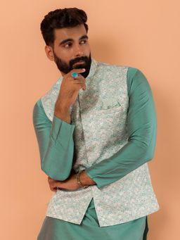 KISAH - Mens Green Nehru Jacket