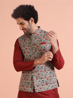 KISAH - Men Olive Nehru Jacket